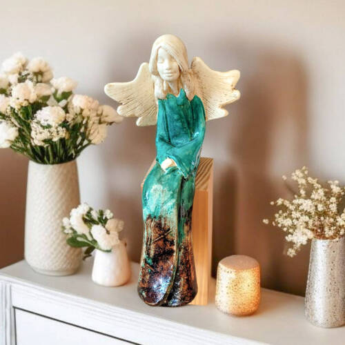 Anioł Agnes Art Leaf -  20 x 9 cm figurka dekoracyjna gipsowa