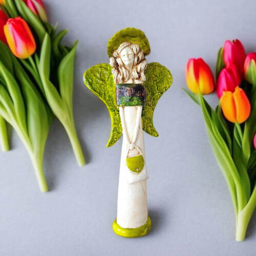 Anioł Coco Art Leaf  -  30 x 14 cm figurka dekoracyjna gipsowa