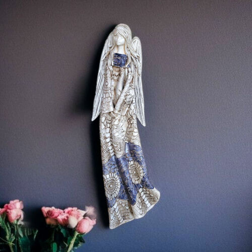 Anioł Genesis - wiszący szary -  55 x 20 cm figurka dekoracyjna gipsowa