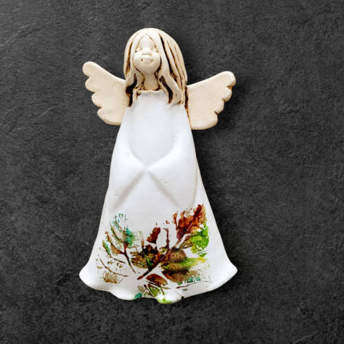 Anioł Monica Art Leaf -  18 x 10 cm figurka dekoracyjna gipsowa