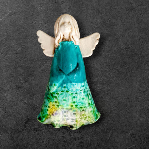 Anioł Monica Art  -  18 x 10 cm figurka dekoracyjna gipsowa