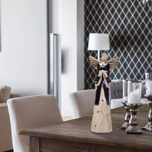 Anioł Lily - ciemny brąz -  35 x 15 cm figurka dekoracyjna gipsowa