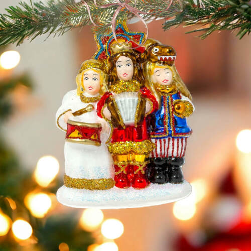 Kolędnicy - dekoracja kształtka -  11 x 14 cm bombka choinkowa szklana