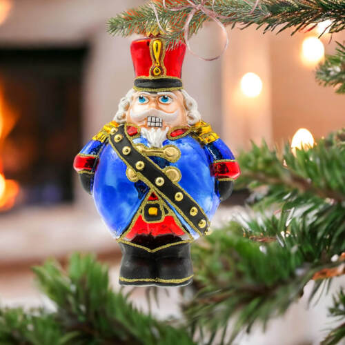 Żołnierzyk - dekoracja kształtka -  14 x 9 cm bombka choinkowa szklana