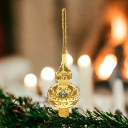 Szpic Królewski wanilia XL -  30 cm bombka choinkowa szklana 1 szt