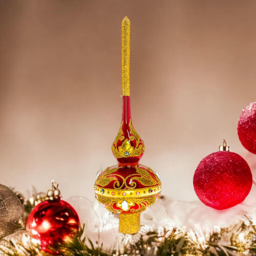 Szpic Królewski czerwony XL -  30 cm bombka choinkowa szklana 1 szt