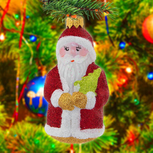 Mikołaj czerwony -  bombki choinkowe szklane 1 szt