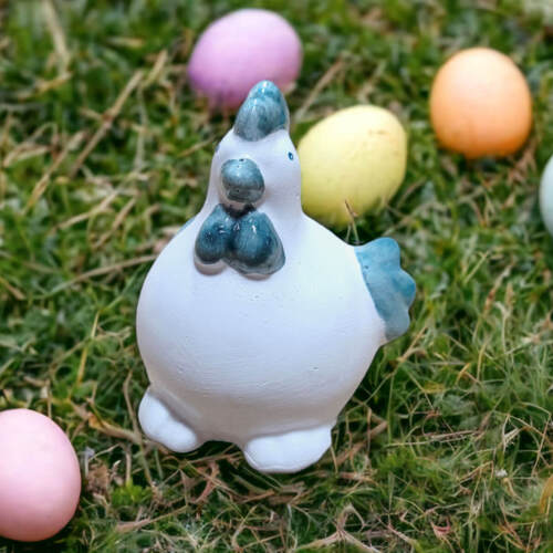 Kurka wielkanocna - turkusowa -  8 x 7 cm ozdoba wielkanocna