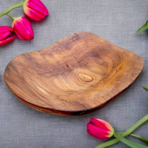 Misa drewniana unikat czereśnia -  23 x 18 cm ozdoba z drewna ręcznie robiona