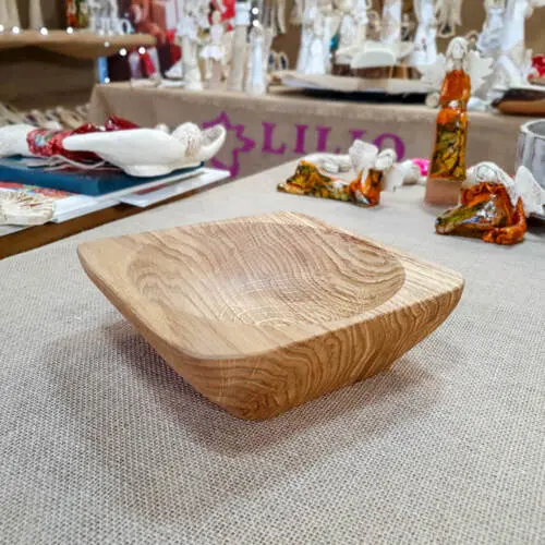 Misa drewniana unikat dąb -  22 x 22 cm ozdoba z drewna