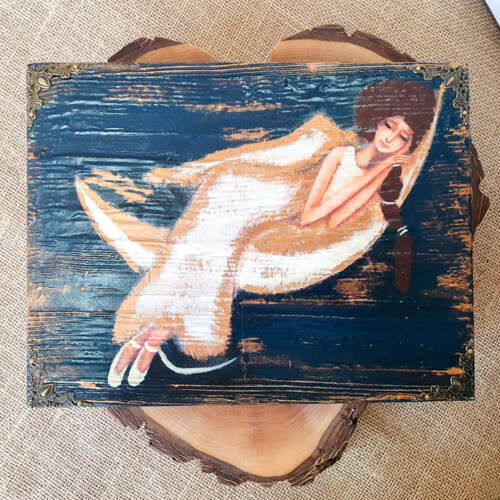 Anioł Alina - obraz na desce -  29.5 x 22.5 cm