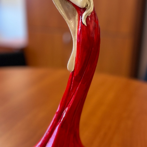 Anioł Elise - czerwony -  35 x 15 cm figurka dekoracyjna gipsowa