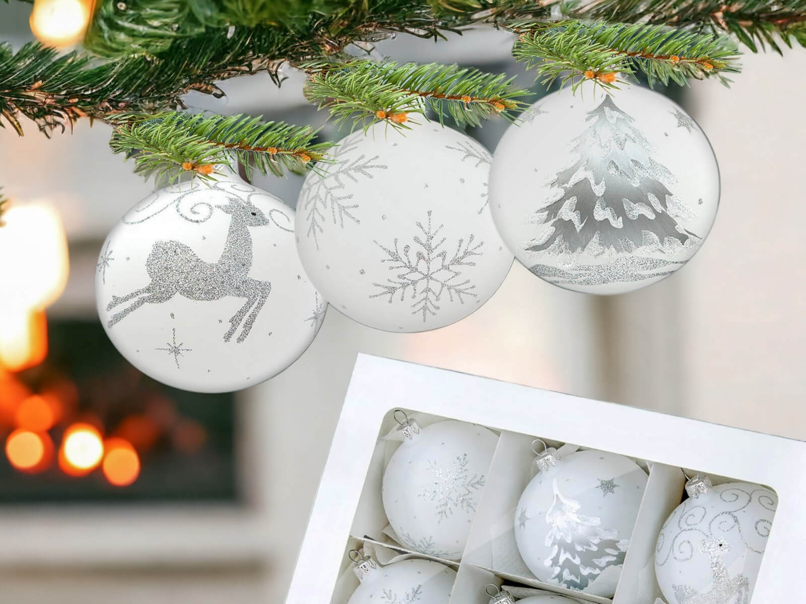 Bombki szklane dekorowane - Jelonki Mix